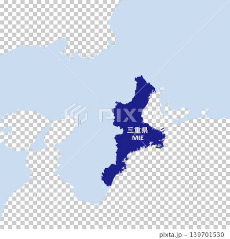 Vector illustration map material for Japan: Map of Mie Prefecture 139701530