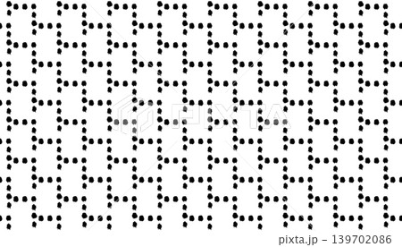 手描きドット格子の背景素材〈モノクロ〉ナチュラルでシンプルな水玉パターン 139702086