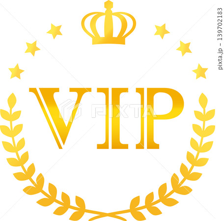 VIPの文字と月桂冠の金色のマーク VIPの文字と月桂冠の金色のマーク 139702183