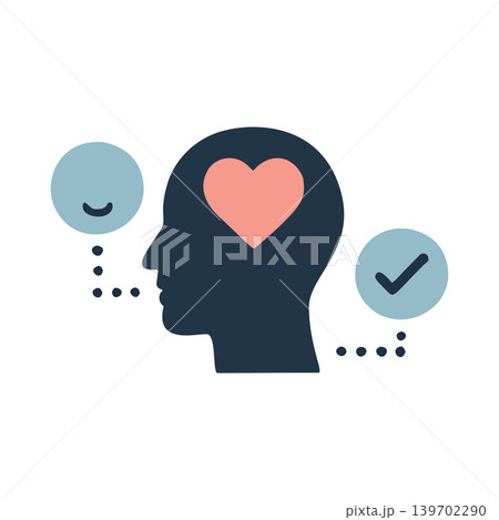 Modern Flat Design Icon Representing Emotional Well Being and Mental Health Concepts 139702290
