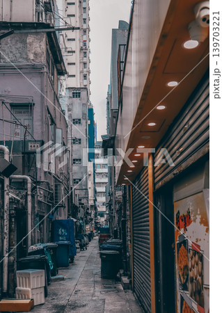 May 16 2026 Mong Kok narrow back alley with aging buildings May 16 2026 Mong Kok narrow back alley with aging buildings 139703221