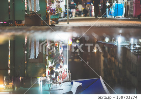 May 15 2026 Street puddle reflection capturing night market scene perspective May 15 2026 Street puddle reflection capturing night market scene perspective 139703274