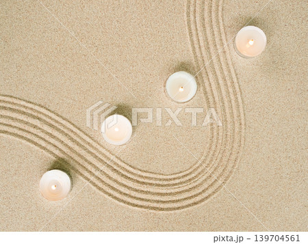 Zen Garden Sand Background Japanese Balance Meditation Relax Buddhism Spirituality, Pattern Line Wave Mandala Mockup Spa Vacation Yoga Lifestyle Natural Desert Summer, Texture Desert,Aroma Therapy. Zen Garden Sand Background Japanese Balance Meditation Relax Buddhism Spirituality, Pattern Line Wave Mandala Mockup Spa Vacation Yoga Lifestyle Natural Desert Summer, Texture Desert,Aroma Therapy. 139704561