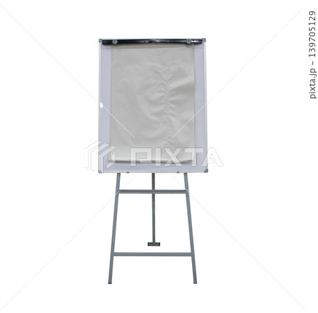 White board with stand isolated on white background with copy space White board with stand isolated on white background with copy space 139705129
