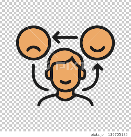 Modern Minimalist Flat Design Illustration of Person Experiencing Emotional Change and Mood Swings in Communication 139705183