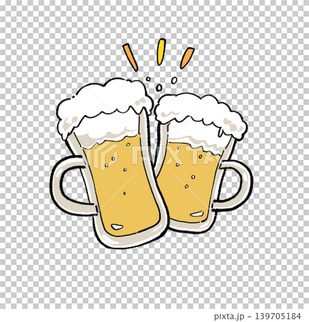 Toasting illustration [Beer mug] 139705184