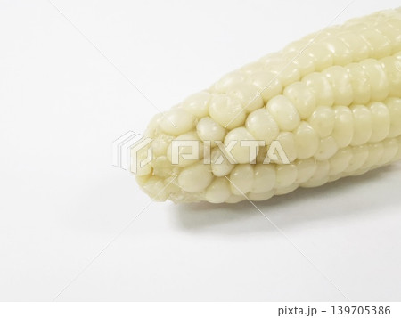 Close up Corn on white background with copy space Close up Corn on white background with copy space 139705386