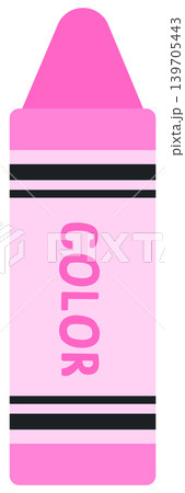 Cute pink crayon for back to school and creative art craft Cute pink crayon for back to school and creative art craft 139705443