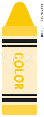 Cute yellow crayon for back to school and creative art craft Cute yellow crayon for back to school and creative art craft 139705444