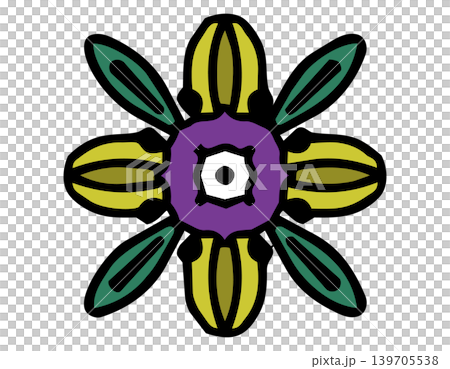 Cute Scandinavian-style flower illustrations in green and purple Cute Scandinavian-style flower illustrations in green and purple 139705538