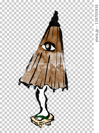 Hand-drawn Japanese-style illustration of a Karakasa Obake (umbrella ghost) Hand-drawn Japanese-style illustration of a Karakasa Obake (umbrella ghost) 139705938