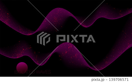 Isolated design elements. Shiny waves with chaotic fine tinsel Isolated design elements. Shiny waves with chaotic fine tinsel 139706571