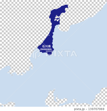 Vector illustration map of Japan: Ishikawa prefecture map 139707069
