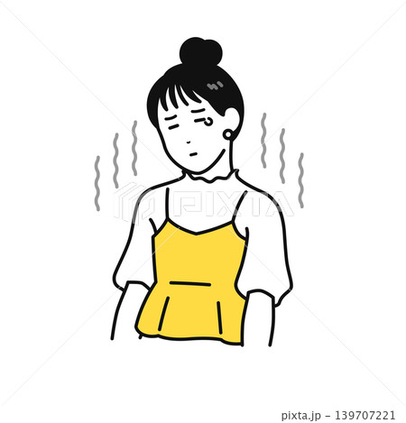 落ち込む 肩を落とす がっかり ショック まとめ髪 若い女性 落ち込む 肩を落とす がっかり ショック まとめ髪 若い女性 139707221