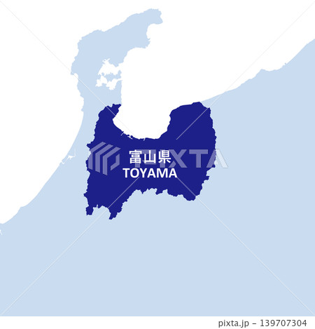 日本のベクターイラスト地図素材:富山県全体地図 日本のベクターイラスト地図素材:富山県全体地図 139707304