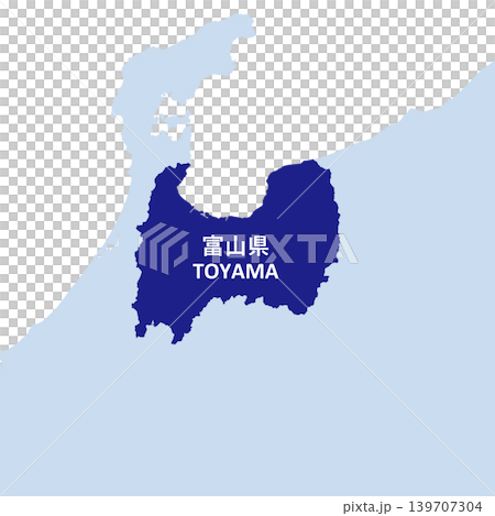 日本のベクターイラスト地図素材:富山県全体地図 日本のベクターイラスト地図素材:富山県全体地図 139707304