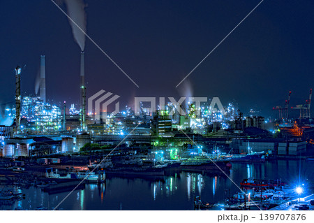 周南コンビナート工場夜景（東横INN徳山新幹線口客室から） 139707876