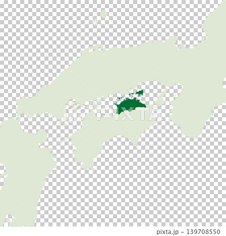 Vector illustration map material for Japan: Map of Kagawa Prefecture Vector illustration map material for Japan: Map of Kagawa Prefecture 139708550
