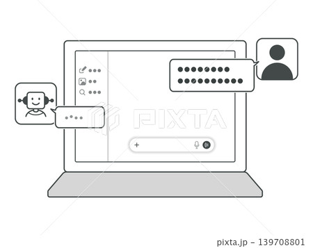 AIチャットと対話する画面 パソコン 139708801