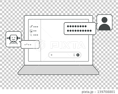 AIチャットと対話する画面 パソコン 139708801