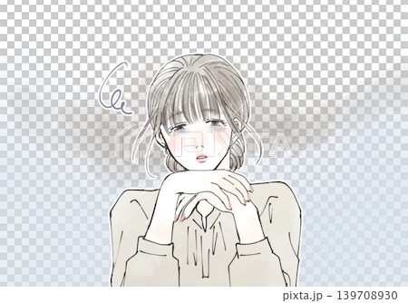 疲労やだるさでぐったりする女性のイラスト 139708930