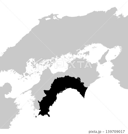日本のベクターイラスト地図素材:高知県全体地図 日本のベクターイラスト地図素材:高知県全体地図 139709017