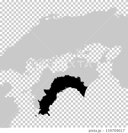 日本のベクターイラスト地図素材:高知県全体地図 日本のベクターイラスト地図素材:高知県全体地図 139709017