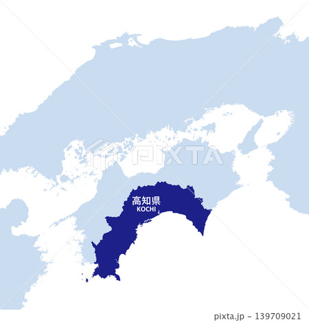 日本のベクターイラスト地図素材:高知県全体地図 日本のベクターイラスト地図素材:高知県全体地図 139709021