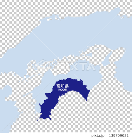 日本のベクターイラスト地図素材:高知県全体地図 日本のベクターイラスト地図素材:高知県全体地図 139709021