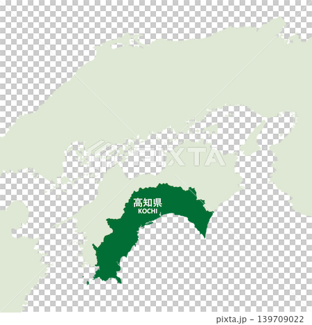 日本のベクターイラスト地図素材:高知県全体地図 日本のベクターイラスト地図素材:高知県全体地図 139709022