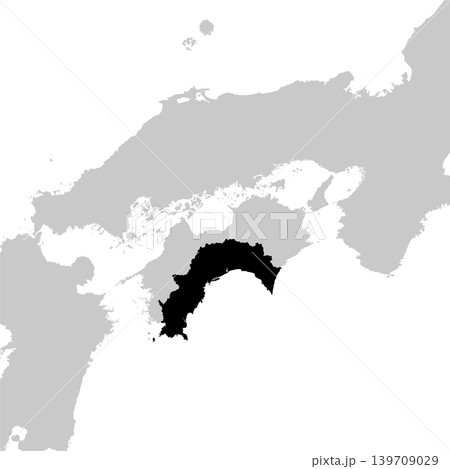 日本のベクターイラスト地図素材:高知県全体地図 日本のベクターイラスト地図素材:高知県全体地図 139709029
