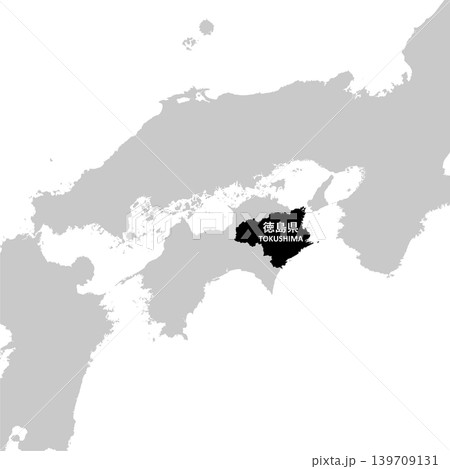 日本のベクターイラスト地図素材:徳島県全体地図 日本のベクターイラスト地図素材:徳島県全体地図 139709131