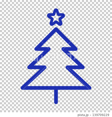 Blue fir tree icon Christmas illustration Simple and stylish line art Blue fir tree icon Christmas illustration Simple and stylish line art 139709229