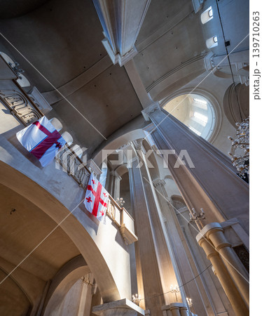 Interior of the Holy Trinity Cathedral, main cathedral of the Georgian Orthodox Church in Tbilisi, Georgia 139710263