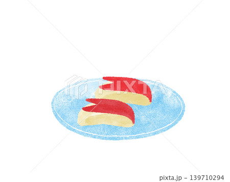 水彩風のお皿に盛られた可愛いうさぎりんごのイラスト 水彩風のお皿に盛られた可愛いうさぎりんごのイラスト 139710294