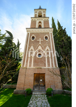 Monastery of St. Nino at Bodbe, Georgian Orthodox Christian pilgrimage site in Sighnaghi, Kakheti region of Georgia 139710492
