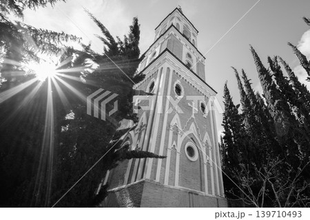 Monastery of St. Nino at Bodbe, Georgian Orthodox Christian pilgrimage site in Sighnaghi, Kakheti region of Georgia 139710493