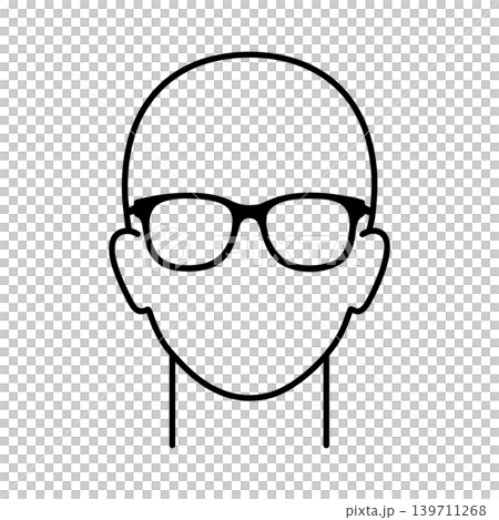 眼鏡をかけた人物のラインアイコン 眼鏡をかけた人物のラインアイコン 139711268