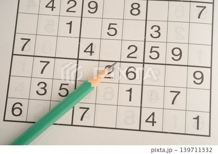 Sudoku puzzle, game to play for keep you brain younger for developing Alzheimer disease in senior patient. Sudoku puzzle, game to play for keep you brain younger for developing Alzheimer disease in senior patient. 139711332
