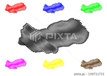 Upper River Division (Subdivisions of the Gambia, Republic of The Gambia) map vector illustration, scribble sketch Upper River Region map 139711731