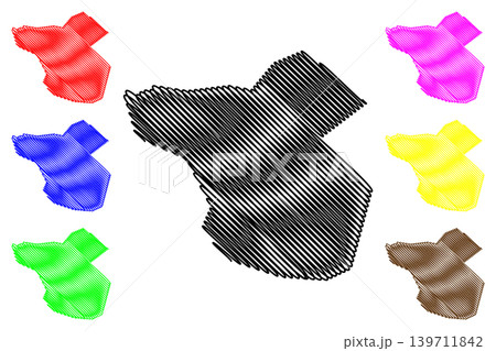 Moka District (Republic of Mauritius, island, Districts of Mauritius) map vector illustration, scribble sketch Moka map Moka District (Republic of Mauritius, island, Districts of Mauritius) map vector illustration, scribble sketch Moka map 139711842