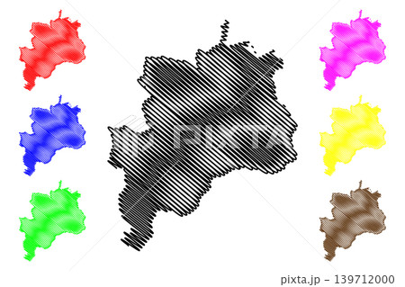 Rasina District (Republic of Serbia, Districts in Sumadija and Western Serbia) map vector illustration, scribble sketch Rasina map 139712000