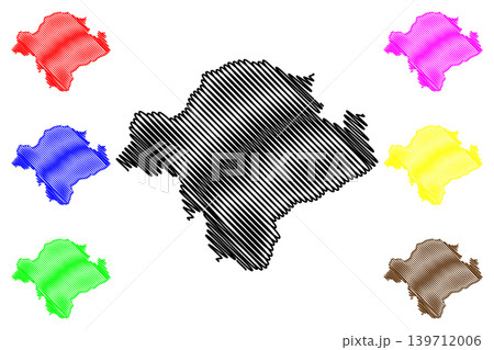 Toplica District (Republic of Serbia, Districts in Southern and Eastern Serbia) map vector illustration, scribble sketch Toplica map 139712006