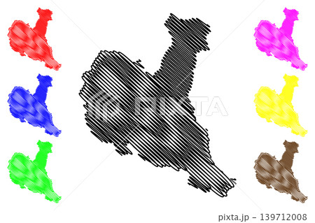 Zajecar District (Republic of Serbia, Districts in Southern and Eastern Serbia) map vector illustration, scribble sketch Zajecar map 139712008