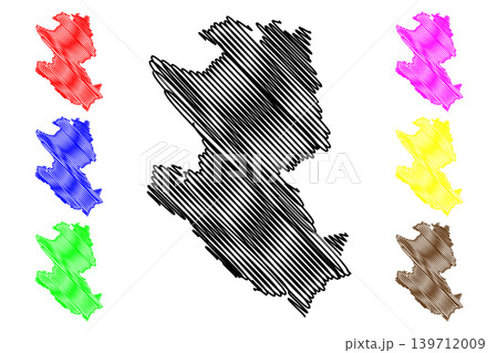 Zlatibor District (Republic of Serbia, Districts in Sumadija and Western Serbia) map vector illustration, scribble sketch Zlatibor map 139712009