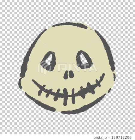 Cute hand-drawn skull illustration - Character design suitable for Japanese style or Halloween. Cute hand-drawn skull illustration - Character design suitable for Japanese style or Halloween. 139712296