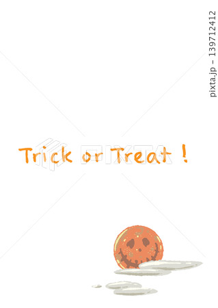 黄色い顔つき満月と雲の縦向きメッセージカードテンプレート - 手描きの Trick or 黄色い顔つき満月と雲の縦向きメッセージカードテンプレート - 手描きの Trick or 139712412