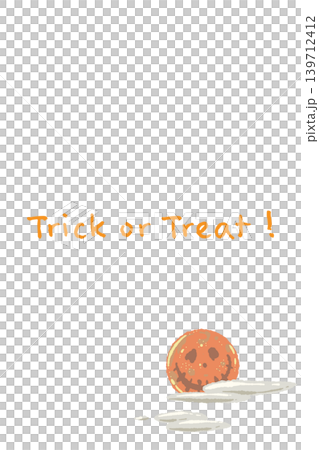 黄色い顔つき満月と雲の縦向きメッセージカードテンプレート - 手描きの Trick or 黄色い顔つき満月と雲の縦向きメッセージカードテンプレート - 手描きの Trick or 139712412