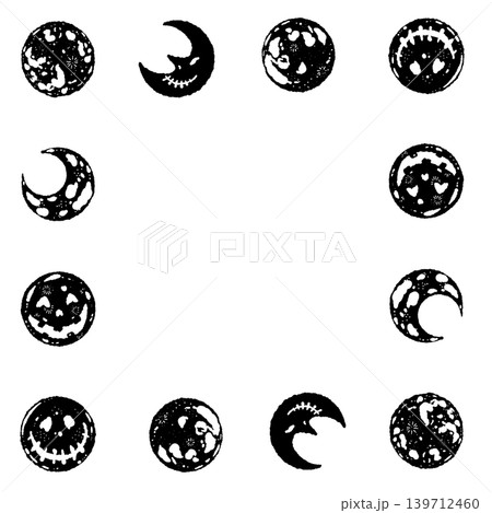 Assorted Moons Square Frame Monochrome Assorted Moons Square Frame Monochrome 139712460