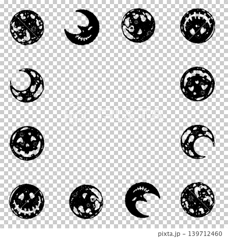 Assorted Moons Square Frame Monochrome Assorted Moons Square Frame Monochrome 139712460